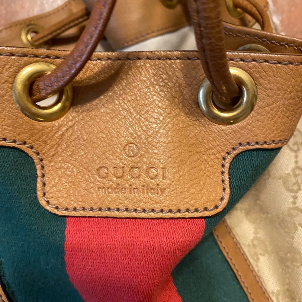 Gucci Rania GG Canvas Drawstring Hobo Bag❣️Excellent‼️🇮🇹 - Picture 14 of 16